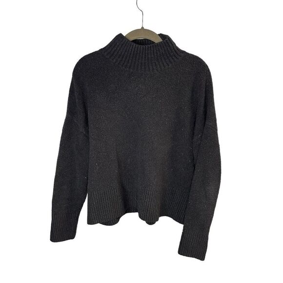 & OTHER STORIES Mock Neck Sweater Wool Blend Black Medium - Picture 4 of 11